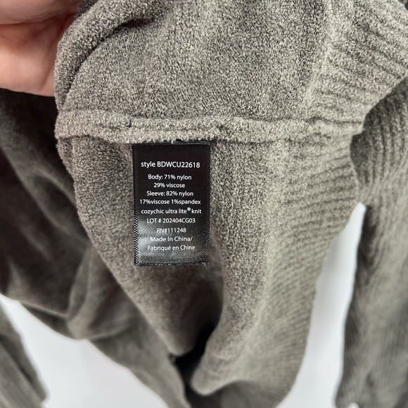 Barefoot Dreams CozyChic Ultra Lite Lounge Set V Neck Sweater Pants M Green - Picture 7 of 9